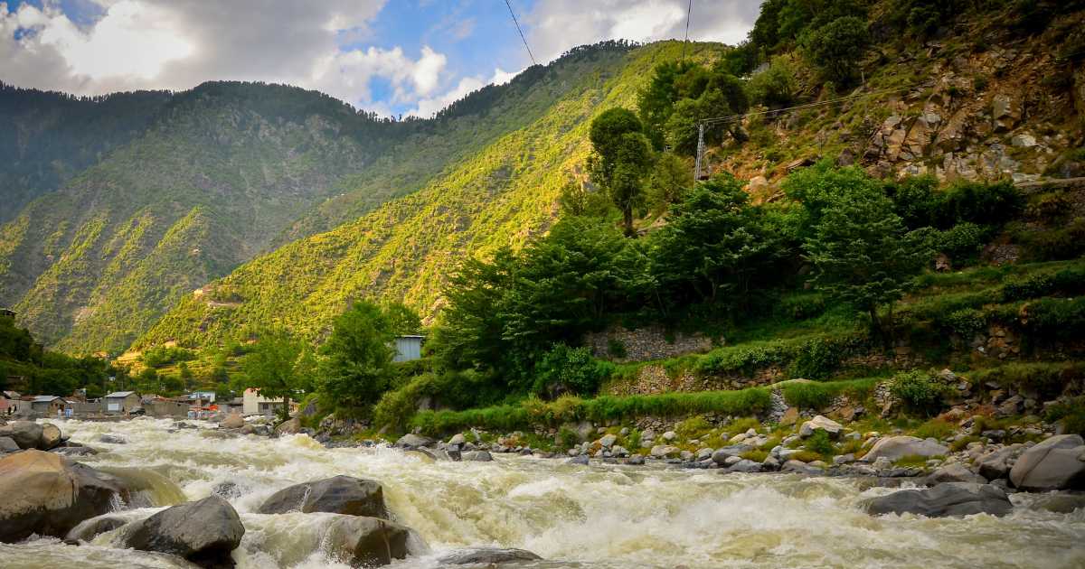 MIANDAM river along the mountains side 