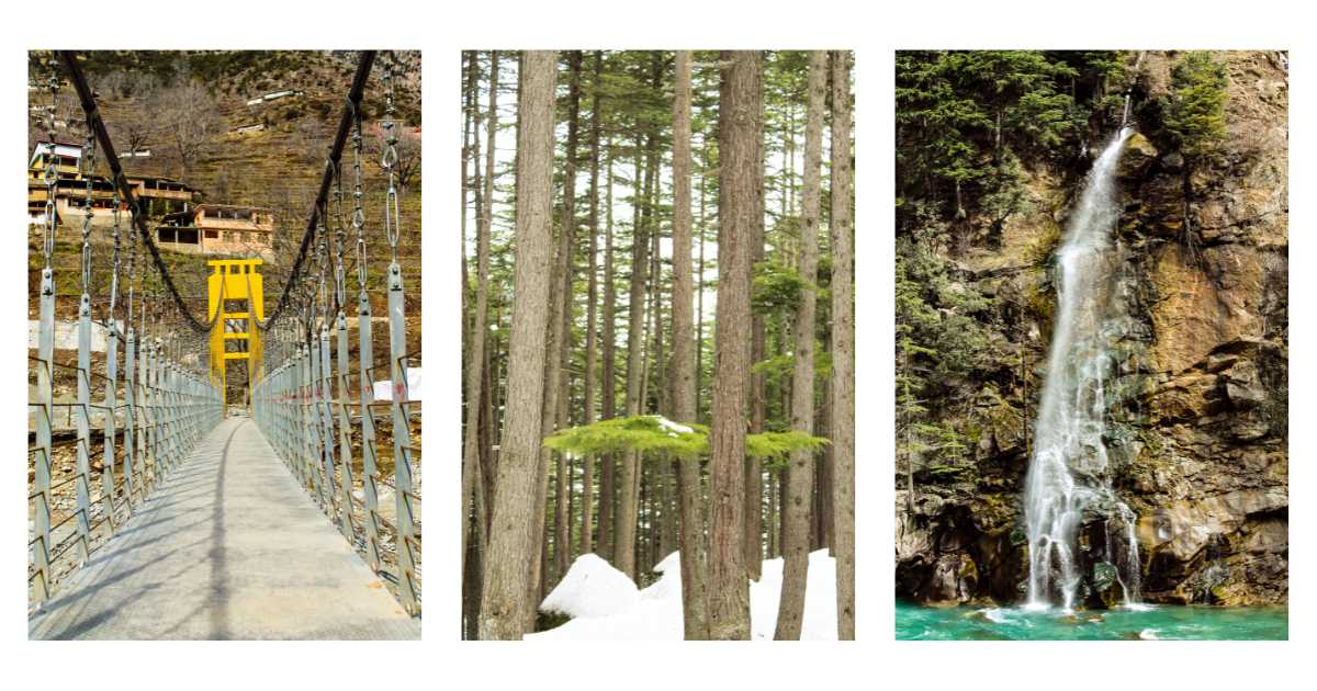 Malam Jabba swat bridge, forest and waterfall