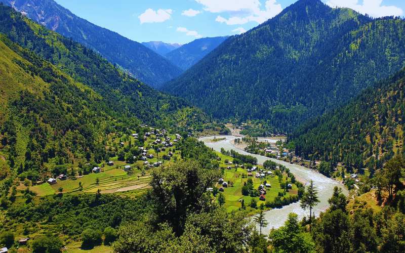 Neelum River in Azad Kashmir Pakistan