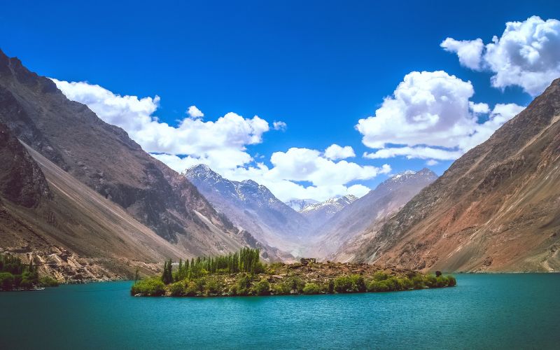 Skardu mountain lake, northern area pakistan