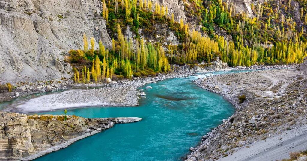 Turquoise water of Hunza River