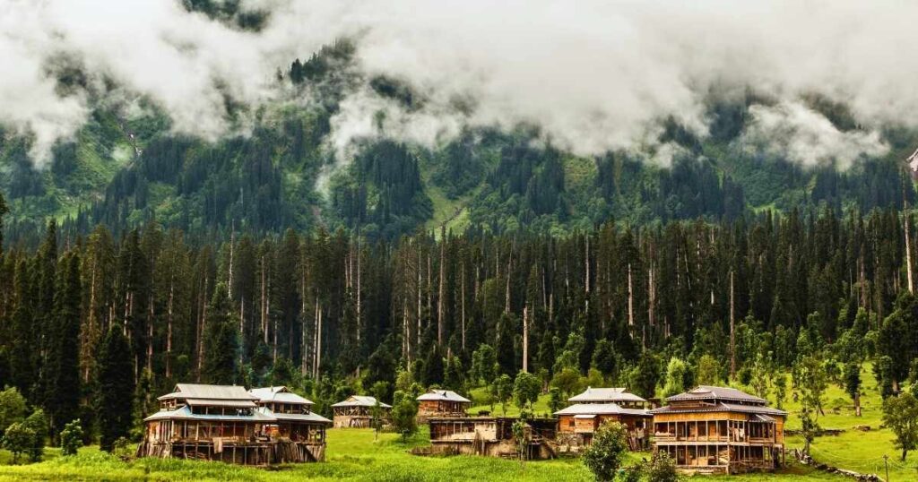 Arang Kel mountains cover in clouds, Neelum Valley, Azad Jammu and Kashmir