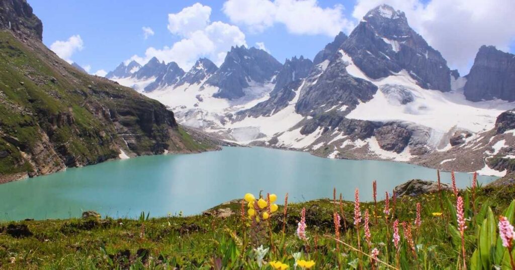 Chitta Kattha Lake beautiful view of the lake and mountains.