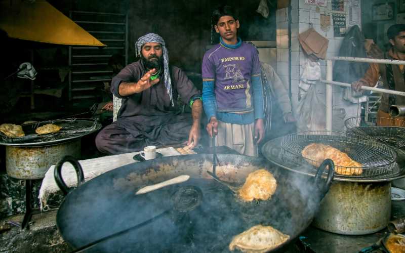 Halwa Puri Walled City of_Lahore_Punjab_Pakistan, traditional_food.