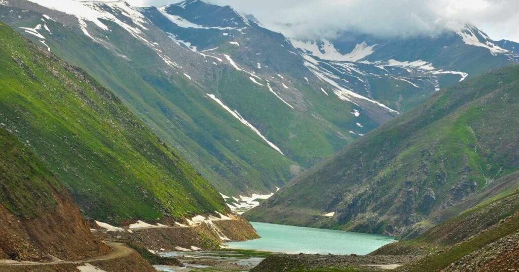 Lulusar Lake mountains and clouds kpk Naran Kaghan