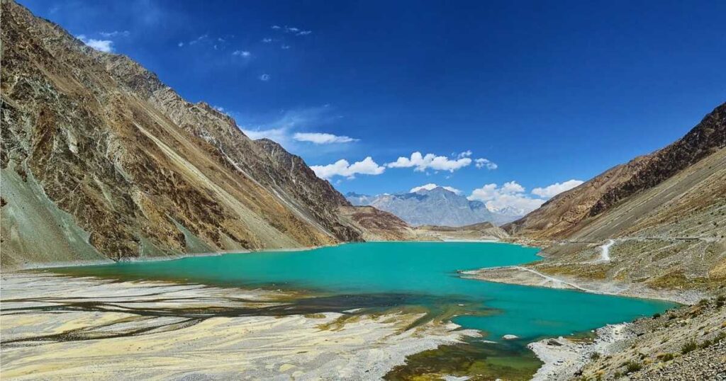 beautiful view of Satpara Lake, Skardu Pakistan.