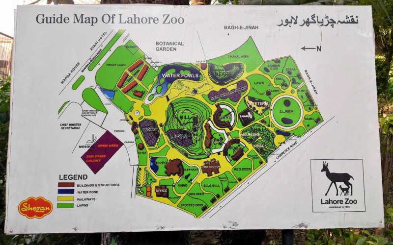 guide map of lahore zoo