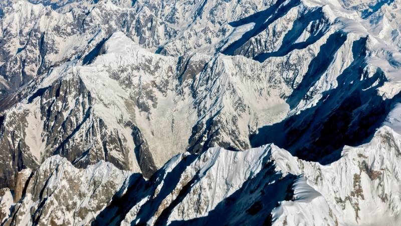 Aerial view from the air to Ultar Sar,Batura Sar, Pakistan, Karakorum, Central Asia