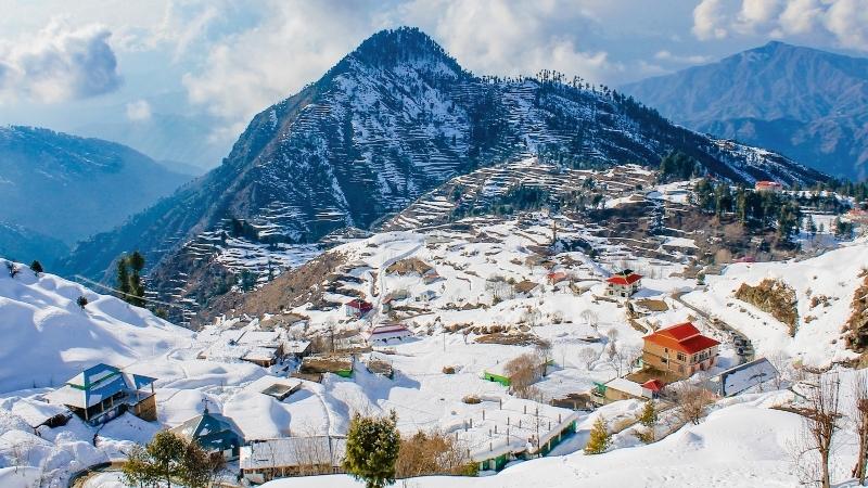 snow capped mountains in Malam Jabba, swat valley, Pakistan