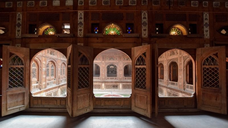 windows of the amazing Sethi House, Peshawar, Kpk Pakistan.